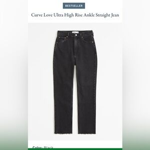 Abercrombie & Fitch Curve Love Ultra High Rise Ankle Straight Jean